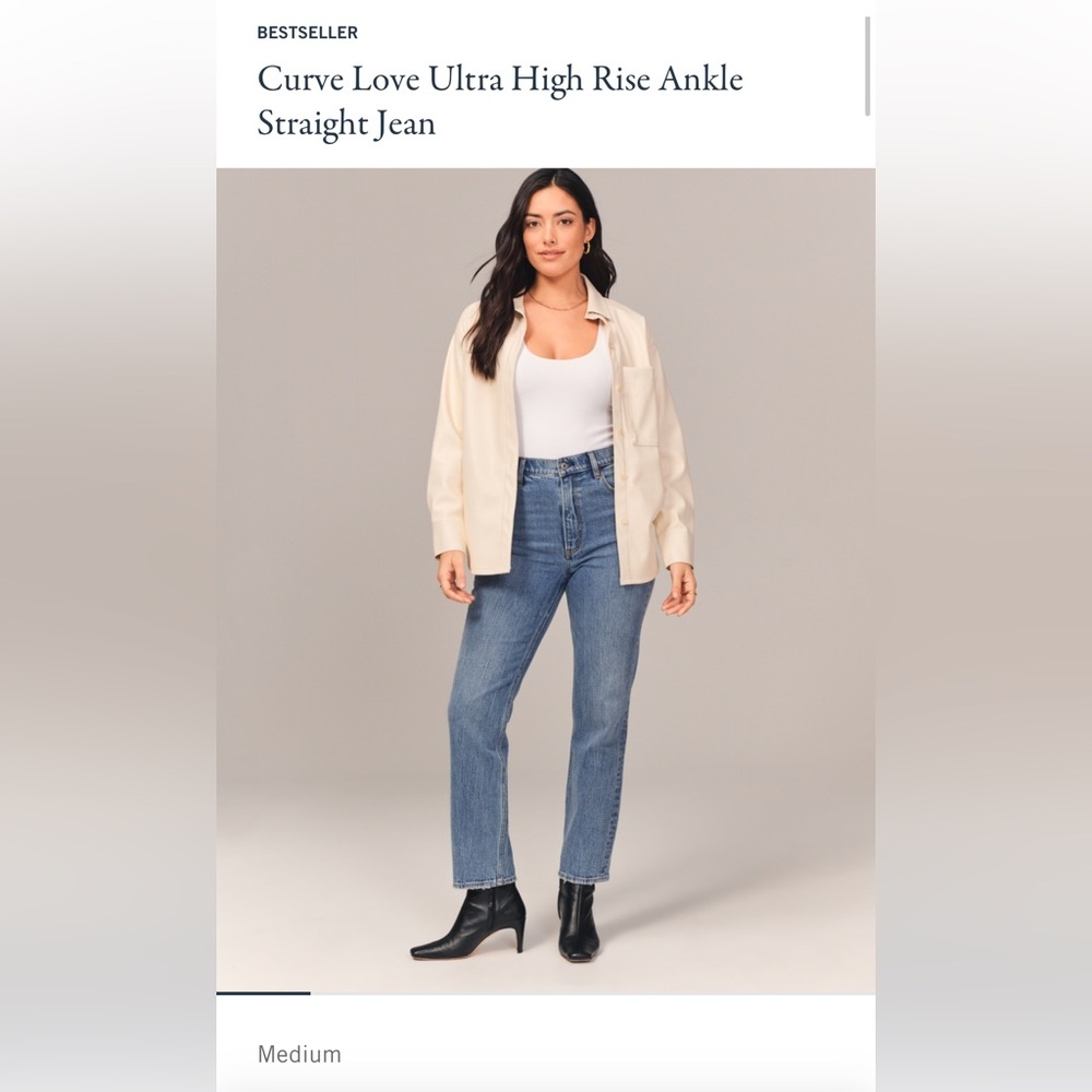 Abercrombie & Fitch Curve Love Ultra High Rise Ankle Straight Jean Size 25 XL - Picture 9 of 9